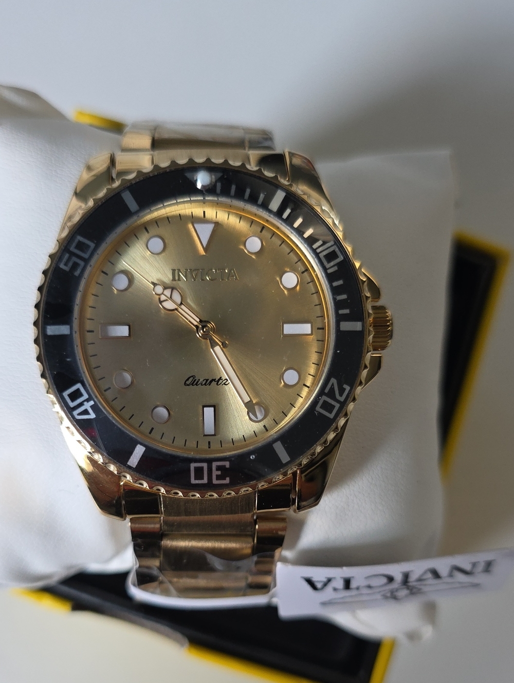 321. Invicta Pro Diver Vitreos Men's Watch - 42mm, Gold (69396)